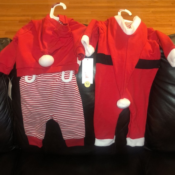 Infant Santa suits - Lot of 2 - Cat & Jack 3-6 months for baby girl or boy - NWT - Picture 2 of 6